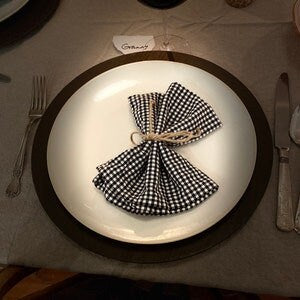 Black and White Gingham Cloth Napkins - Weddings, Parties, Everyday Meals by CHOW with ME