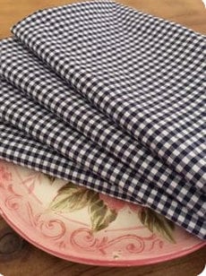 Black and White Gingham Cloth Napkins - Weddings, Parties, Everyday Meals by CHOW with ME