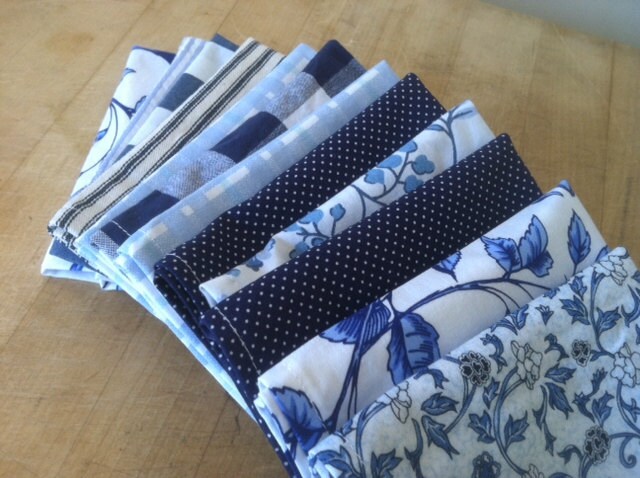 Blue Cloth Cocktail Party Napkins, Wine, Cheese, Hors d' oeuvres, Appetizer, Set of 10, by CHOW with ME